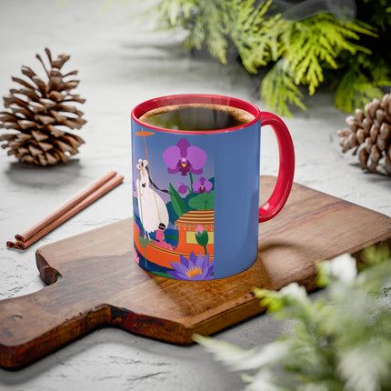 The Lady Of The Lotus Voyage Colorful Mugs – Art Deco Botanical Elegance
