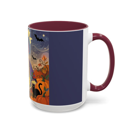 🌙🎃 The Moonlit Garden Walk Colorful Mug – Elegant Halloween Charm