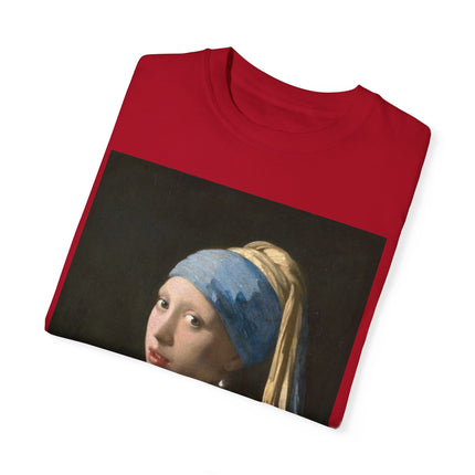Girl with a Pearl Earring by Johannes Vermeer Unisex Garment-Dyed T-shirt