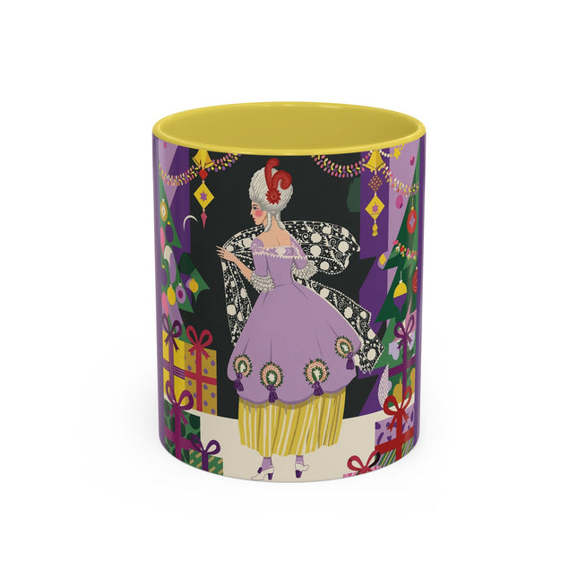 🎁✨ The Lavender Christmas Masquerade Colorful Mug – Art Deco Holiday Fantasy