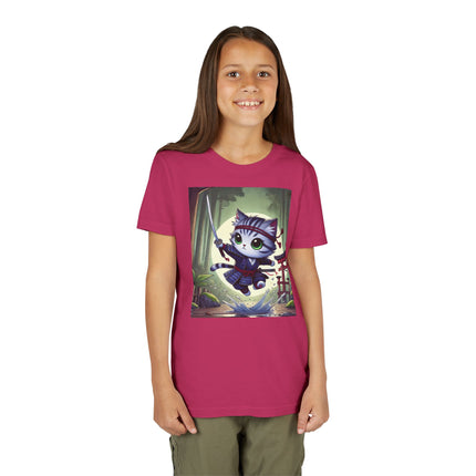 Moonlit Samurai Kitty Youth Short Sleeve Tee