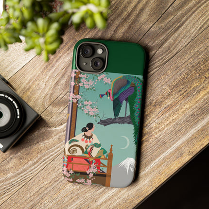 Peacock Garden Phone Case – Japanese Elegance & Timeless Beauty