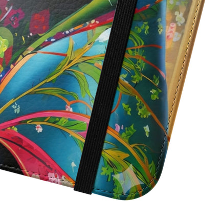 🦝✨ Cybernetic Red Panda Flip Case – Neon Charm & Futuristic Wonder