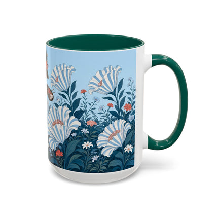 🎨💙 The Enchanted Garden Artist Colorful Mug – Art Deco Floral Whimsy