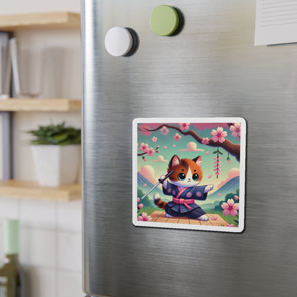 Samurai Kitten Die-Cut Magnets (5 Sizes)