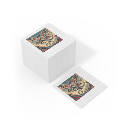Dragon Fairy of the Temple White Coined Napkins