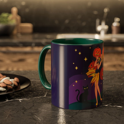 🎃🕯️ Moonlit Pumpkin Masquerade Colorful Mug – Whimsical Halloween Charm