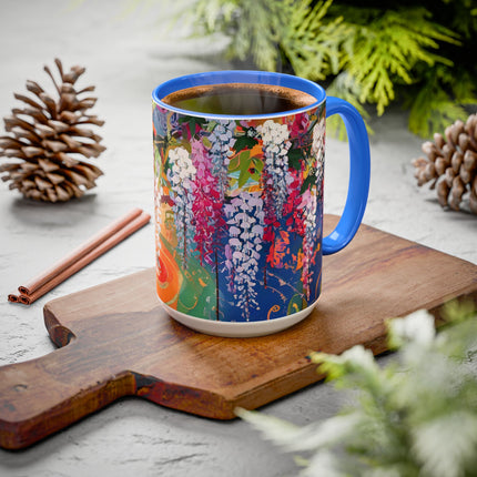 Golden Wisteria Elegance Colorful Mugs (11oz, 15oz)
