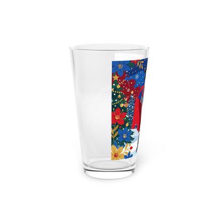 🎭❄️ The Christmas Masquerade Lady Pint Glass – Art Deco Holiday Fantasy