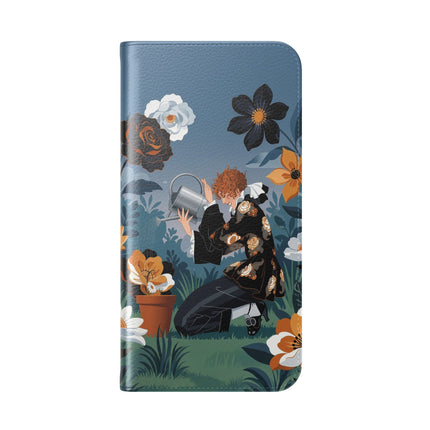 🌹💧 The Midnight Garden Keeper Flip Case – Art Deco Floral Fantasy