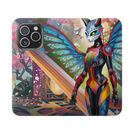 🦊🦋 Cyber Kitsune Butterfly Guardian Phone Case – Neon Magic & Digital Dreams