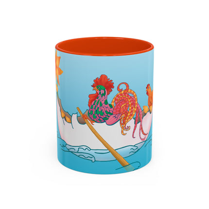 A Rooster's Seafaring Adventure Colorful Mugs, 11oz