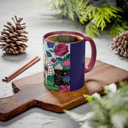 The Lady Of The Lotus Garden Colorful Mugs – Art Deco Botanical Elegance