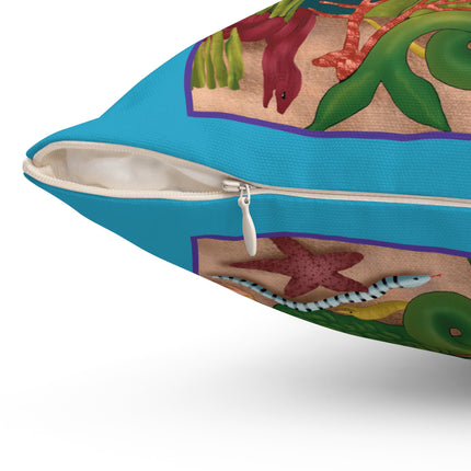 Three Mermaids with Strings of Pearls by Carlo Chiostri Spun Polyester Square Pillow
