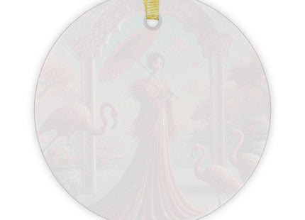 Petals, Porcelain, and Flamingos Glass Ornaments