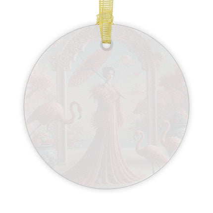 Petals, Porcelain, and Flamingos Glass Ornaments