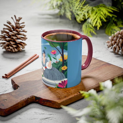 The Lady Of The Secret Garden Colorful Mugs – Art Deco Botanical Elegance