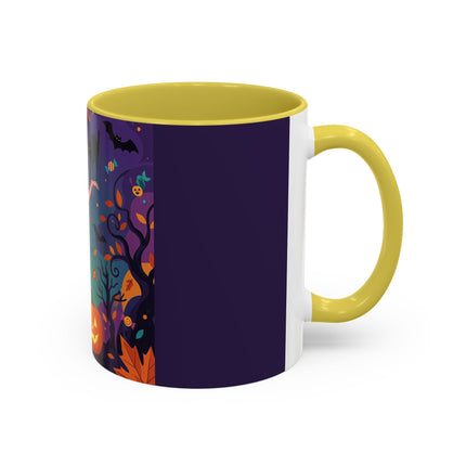 🐈‍⬛🎃 The Midnight Black Cat Masquerade Colorful Mug – Whimsical Halloween Elegance
