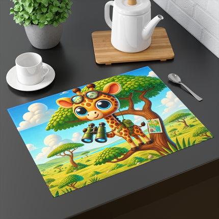 🦒🔭 Giraffe Lookout Placemat – Whimsical Safari Explorer Adventure