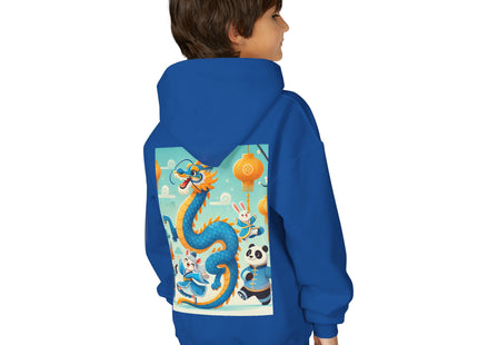 Blue & Gold Dragon Festival Parade Youth Heavy Blend Hooded Sweatshirt