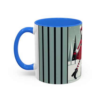 Red Sled & Curious Cats Colorful Mugs (11oz, 15oz)