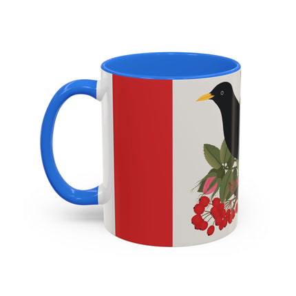 Blackbird & Rose Colorful Mugs – Timeless Elegance & Nature's Harmony