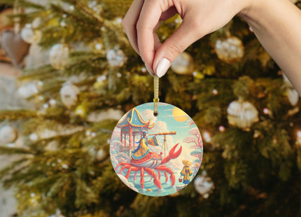 The Celestial Crab Navigator Glass Ornament