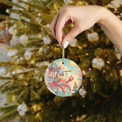 The Celestial Crab Navigator Glass Ornament