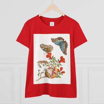 Blue Butterflies and Pomegranate Cotton Tee
