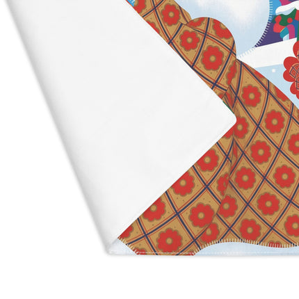 ❄️🌺 The Lady Of The Snowflower Christmas Placemat – Art Deco Holiday Fantasy