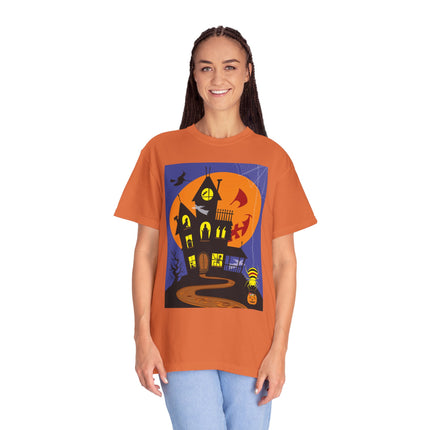 Halloween Night at the Haunted House Unisex Garment-Dyed T-shirt