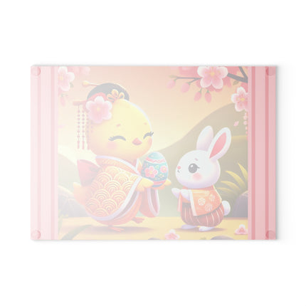 Whimsical Springtime Exchange Glass Cutting Board