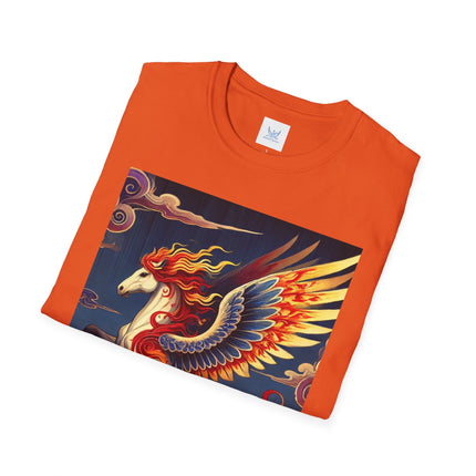 Flame-Winged Horse at Sunset Softstyle T-Shirt