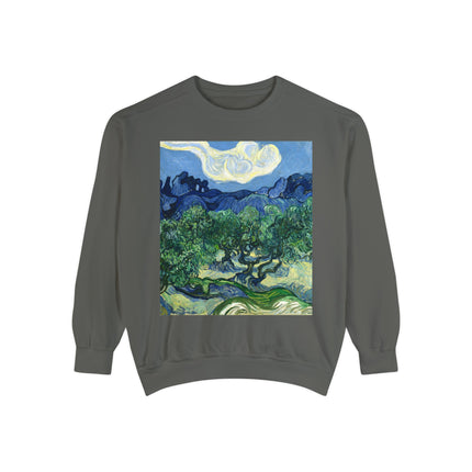 Olive Trees by Vincent Van Gogh Garment-Dyed Sweatshirt