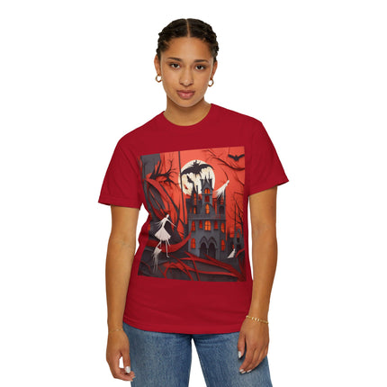 Halloween Night Scene Unisex Garment-Dyed T-shirt