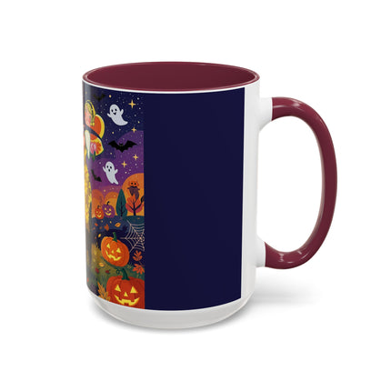 🎃🐈‍⬛ The Pumpkin Moon Embrace Colorful Mug – Whimsical Halloween Charm