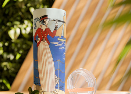 Costume de Yacht by George Barbier Skinny Tumbler with Straw, 20oz