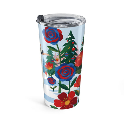 🌹🎄 The Lady Of The Christmas Bloom Tumbler – Art Deco Holiday Elegance