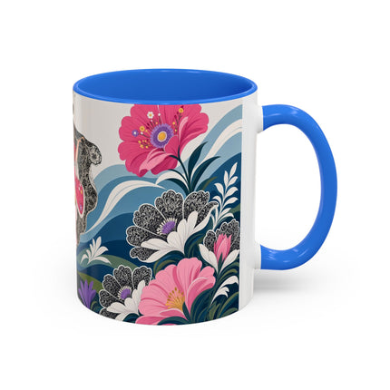 🌸🎀 The Pink Lace Garden Promenade Colorful Mug – Art Deco Fashion Elegance