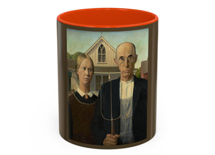 American Gothic by Grant Wood Colorful Mugs (11oz, 15oz)