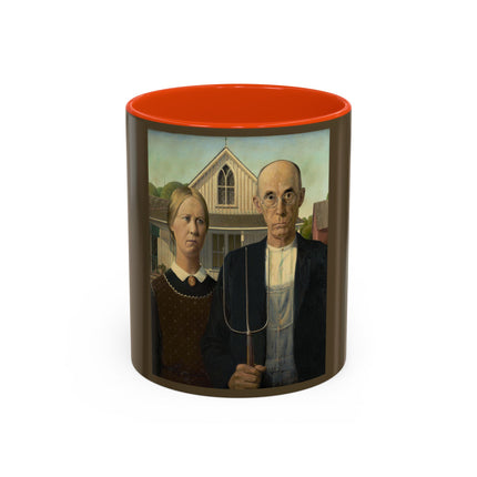 American Gothic by Grant Wood Colorful Mugs (11oz, 15oz)