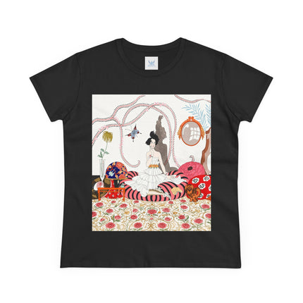 🌹🐕 The Rose Salon Companion Cotton Tee – Art Deco Fashion & Dog Elegance
