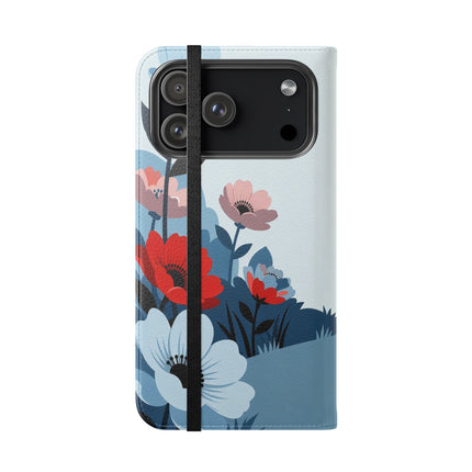 🌺🐕 The Lady Of The Flower Walk Flip Case – Art Deco Garden Stroll
