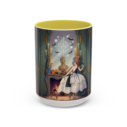 🕯️🎃 The Moonlit Manor Drawing Room Colorful Mug – Elegant Halloween Charm