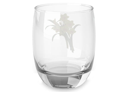 Chinese Sacred Lily botanical illustration by Pierre-Joseph Redouté Whiskey Glass
