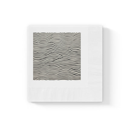 Wave Pattern on White Coined Napkins