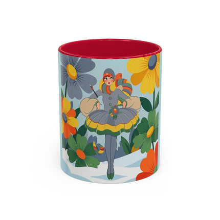❄️🌼 The Winter Flower Wanderer Colorful Mug – Colorful Art Deco Snow Fantasy