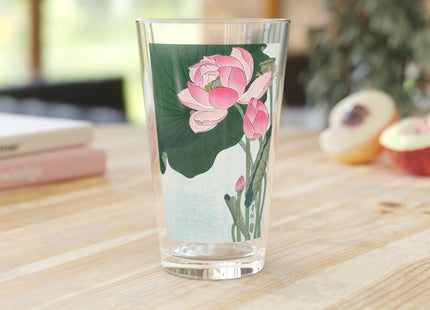 Blooming Lotus Flowers by Ohara Koson Glass, 16oz