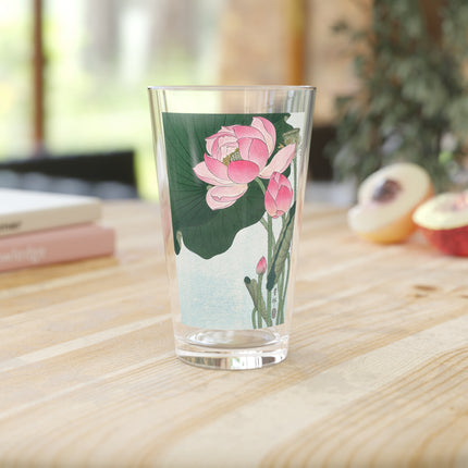 Blooming Lotus Flowers by Ohara Koson Glass, 16oz