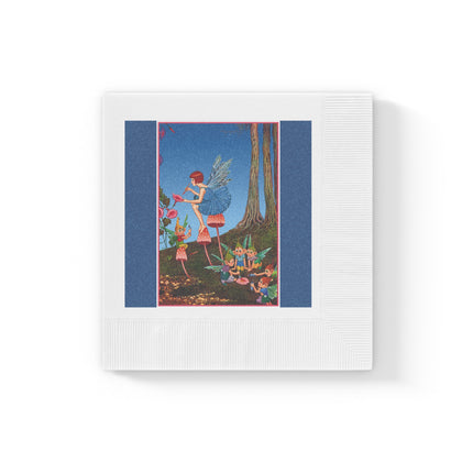 Periwinkle Painting the Petals by Ida Outhwaite White Coined Napkins